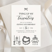 Tying Up My Twenties Coquette Bow 30e verjaardag Kaart