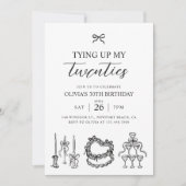 Tying Up My Twenties Coquette Bow 30e verjaardag Kaart (Voorkant)
