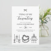 Tying Up My Twenties Coquette Bow 30e verjaardag Kaart (Staand voorkant)