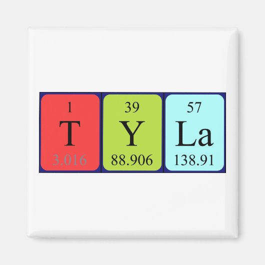 Tyla periodieke tabelnaam magnet (Voorkant)