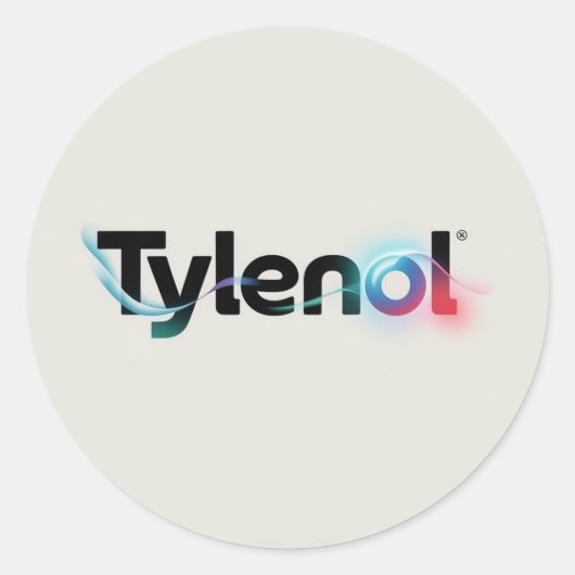 Tylenol Logo Ontwerp Ronde Sticker (Voorkant)