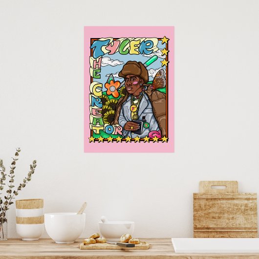 Tyler Creator Funky Portrait Poster (Keuken)