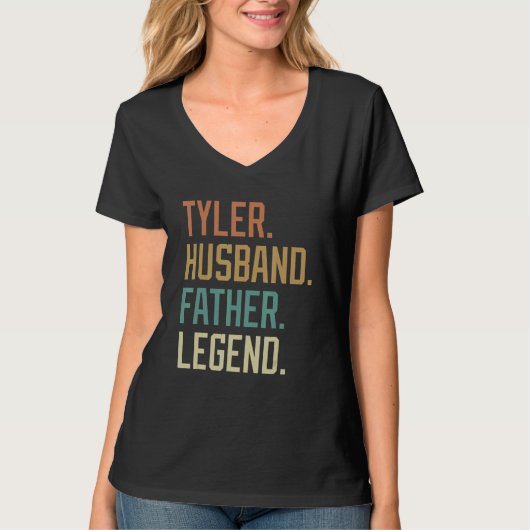 Tyler Husband Father Legend Father's Day Retro T-shirt (Voorkant)