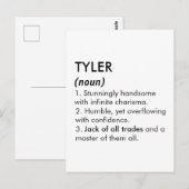 Tyler name, Editable name, Custom name Briefkaart (Voorkant / Achterkant)