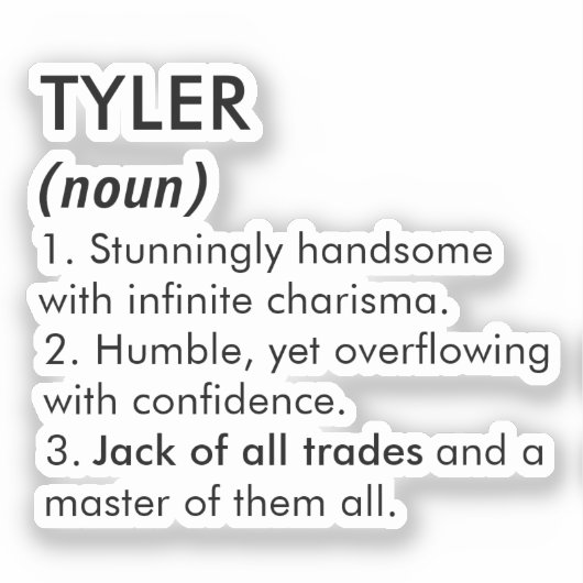 Tyler name, Editable name, Custom name Sticker (Voorkant)