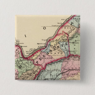 Tyler, Ritchie, Pleasants, Wood, Wirt counties Vierkante Button 5,1 Cm