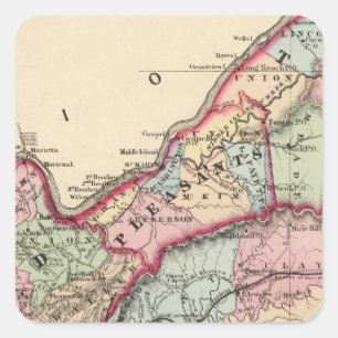 Tyler, Ritchie, Pleasants, Wood, Wirt counties Vierkante Sticker