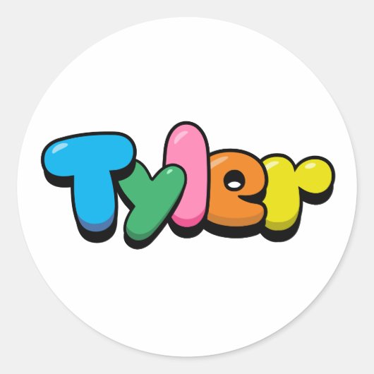 Tyler Ronde Sticker (Voorkant)