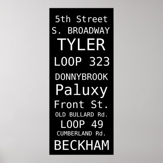 TYLER SUBWAY SIGN POSTER (Voorkant)
