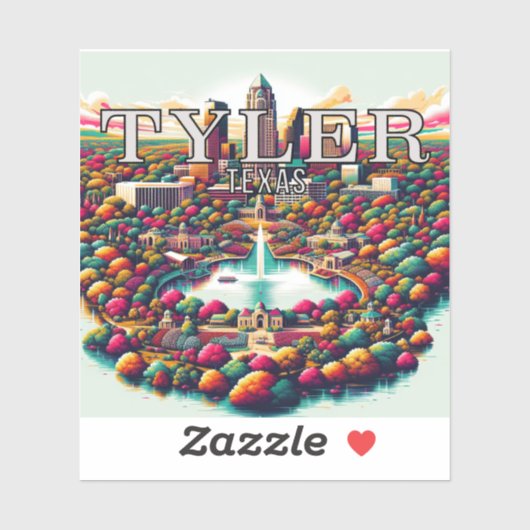 Tyler Texas 3 inch Vinyl Sticker (Vel)