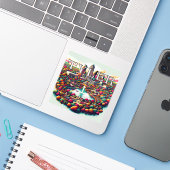 Tyler Texas 3 inch Vinyl Sticker (Laptop met iPhone)