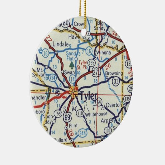 Tyler Texas Kerstornament Keramisch Ornament (Rechts)