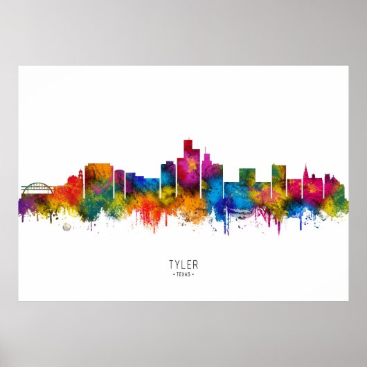 Tyler Texas Silhouette Poster (Voorkant)