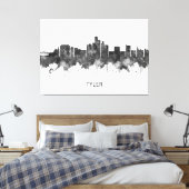 Tyler Texas Skyline BW Canvas Afdruk (Insitu (Slaapkamer))