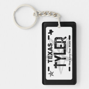 Tyler Texas zwarte licentie bord sleutelhanger