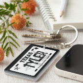 Tyler Texas zwarte licentie bord sleutelhanger (Voorkant Rechts)