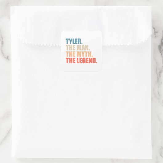 Tyler The Man The Myth The Legend Vierkante Sticker (Tas)