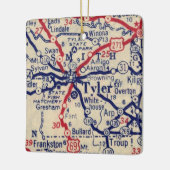 Tyler TX 1941 Map Keramisch Ornament (Links)