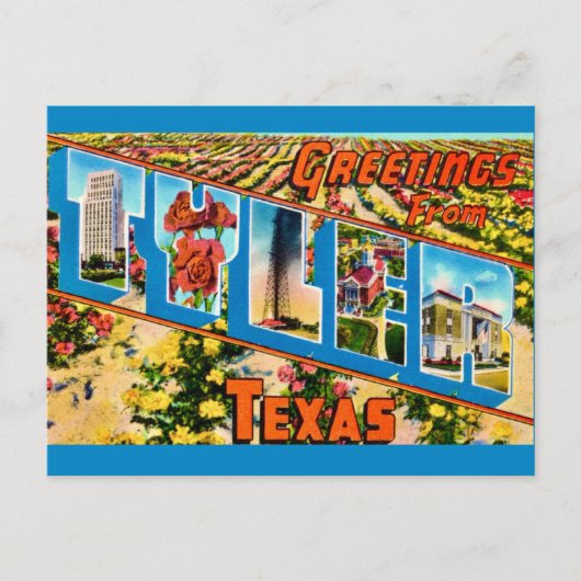 Tyler TX Ansichtkaart Briefkaart (Voorkant)