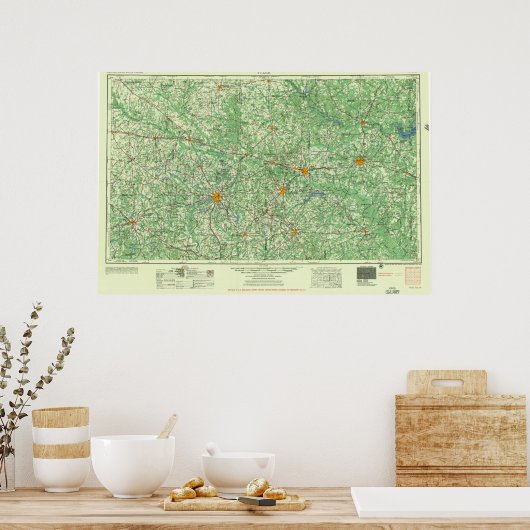 Tyler TX  Topo Map Poster (Keuken)