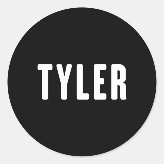 Tyler Voornaam Tyler Ronde Sticker (Voorkant)
