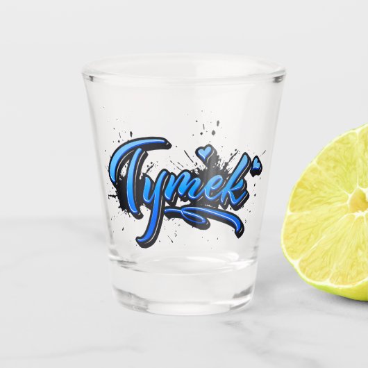 Tymek Heart Splash Graffiti Schnapsglas Shot Glas (Voorkant)