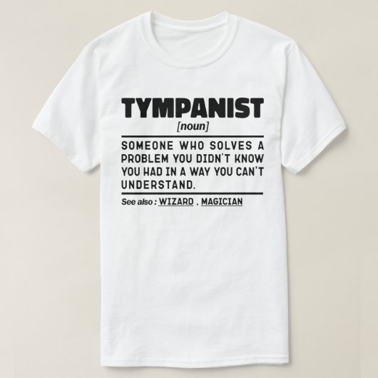 Tympanist zelfstandig naamwoord Timpani speler gra T-shirt (Design voorkant)