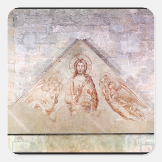 Tympanum die Christus de Redemptor afschildert Vierkante Sticker (Voorkant)
