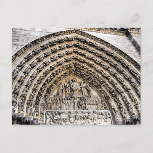 Tympanum van het Laatste Oordeel Notre Dame De Par Briefkaart