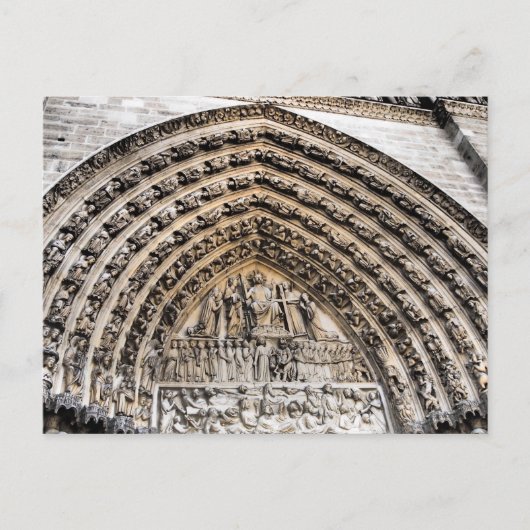 Tympanum van het Laatste Oordeel Notre Dame De Par Briefkaart (Voorkant)