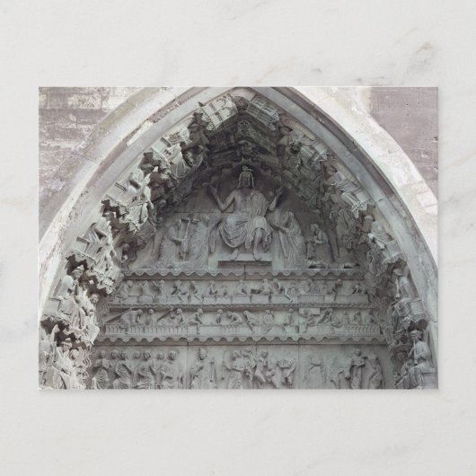 Tympanum van het linkerportaal briefkaart (Voorkant)