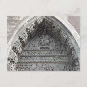Tympanum van het linkerportaal briefkaart