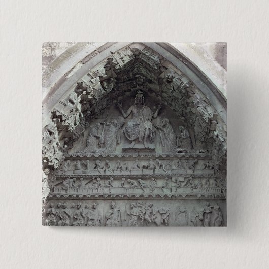 Tympanum van het linkerportaal vierkante button 5,1 cm (Voorkant)