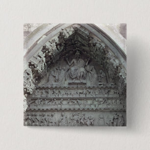 Tympanum van het linkerportaal vierkante button 5,1 cm