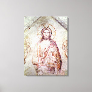 Tympanum voor de Savior Blessing, 1341 Canvas Afdruk