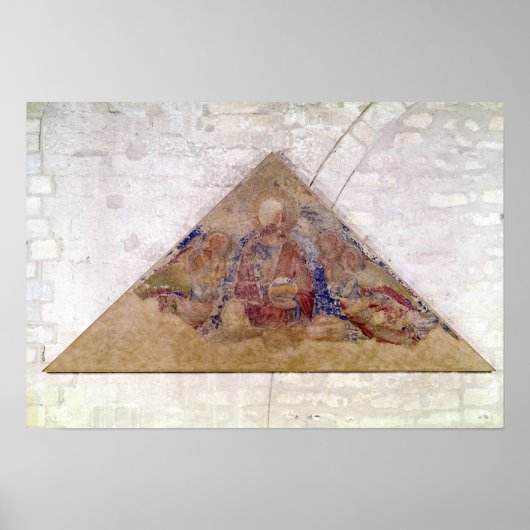 Tympanum voor de Savior Blessing, 1341 Poster (Voorkant)