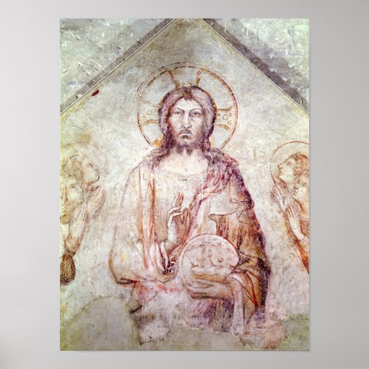 Tympanum voor de Savior Blessing, 1341 Poster (Voorkant)
