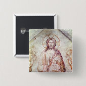 Tympanum voor de Savior Blessing, 1341 Vierkante Button 5,1 Cm (Voorkant /achterkant)