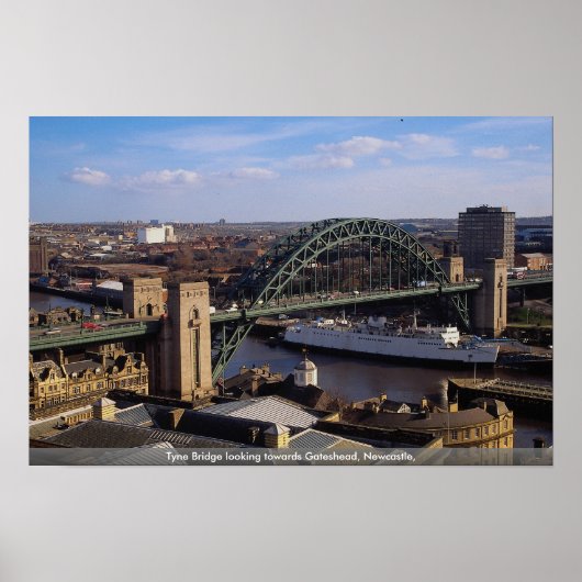 Tyne Bridge, gericht op Gateshead, Newcastle Poster (Voorkant)