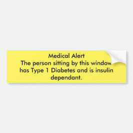 Type 1 diabetes Auto bumpersticker