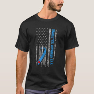 Type 1 Diabetes Awareness American American Flag B T-shirt