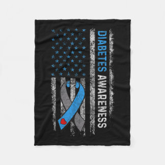 Type 1 Diabetes Awareness Amerikaanse vlag Blauw R Fleece Deken