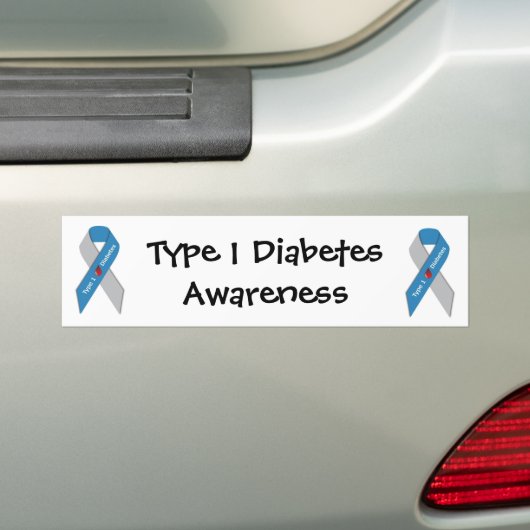 Type 1 Diabetes Awareness Bumpersticker (Op auto)