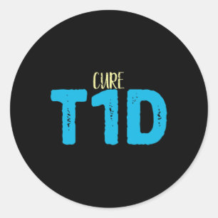 Type 1 Diabetes Awareness - Cure Tid Diabetes Ronde Sticker