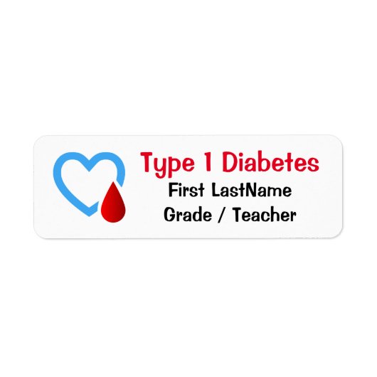 Type 1 Diabetes Awareness Etiket (Voorkant)