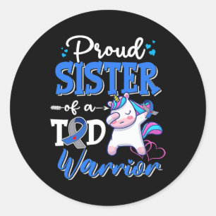 Type 1 Diabetes Awareness Proud Sister of A T1D Wa Ronde Sticker