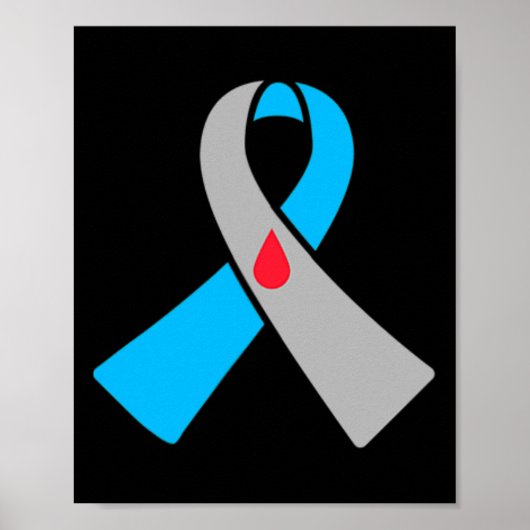 Type 1 Diabetes Awareness Ribbon Badge Poster (Voorkant)