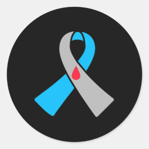 Type 1 Diabetes Awareness Ribbon Badge Ronde Sticker