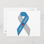 Type 1 Diabetes Awareness Ribbon Briefkaart (Voorkant / Achterkant)