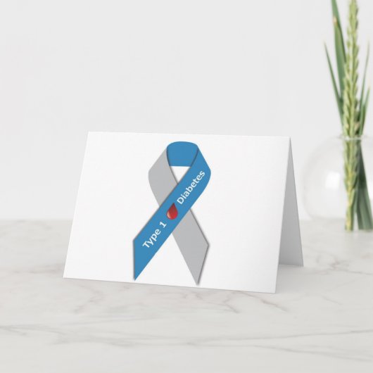 Type 1 Diabetes Awareness Ribbon Kaart (Voorkant)